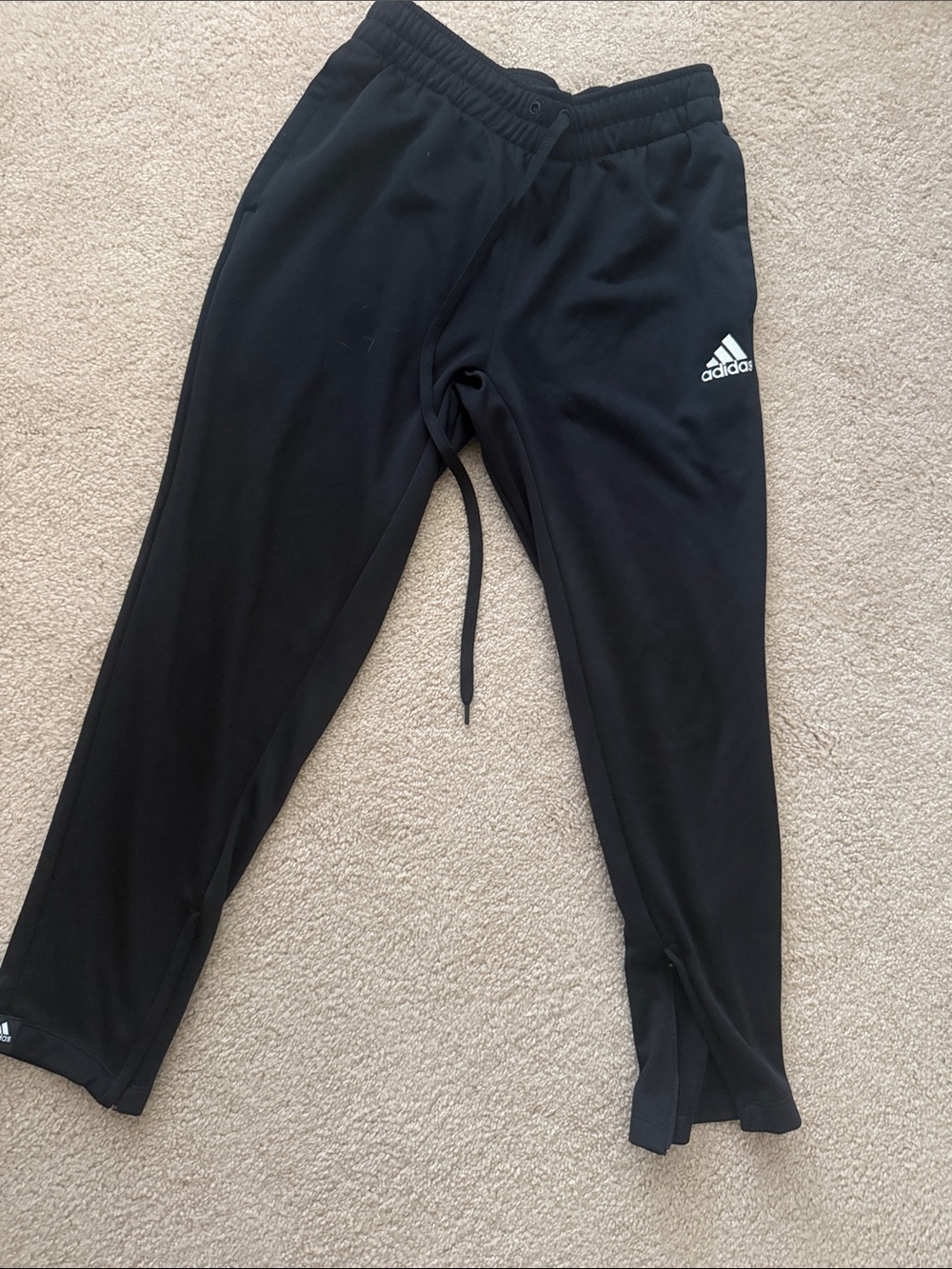 adidas Black Kids Drawstring Track Joggers